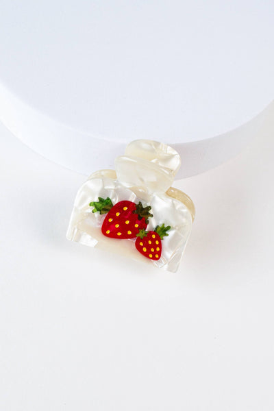 Eco Strawberry Farm Handmade Hair Claw Clip: Vintage Strawberry