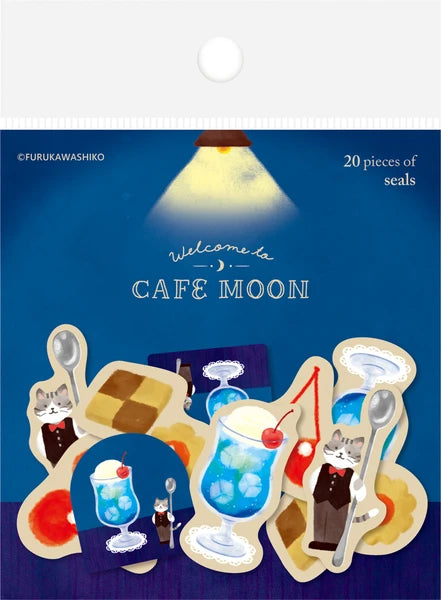 Furukawashiko Cafe Moon Sticker Flakes - Cream Soda