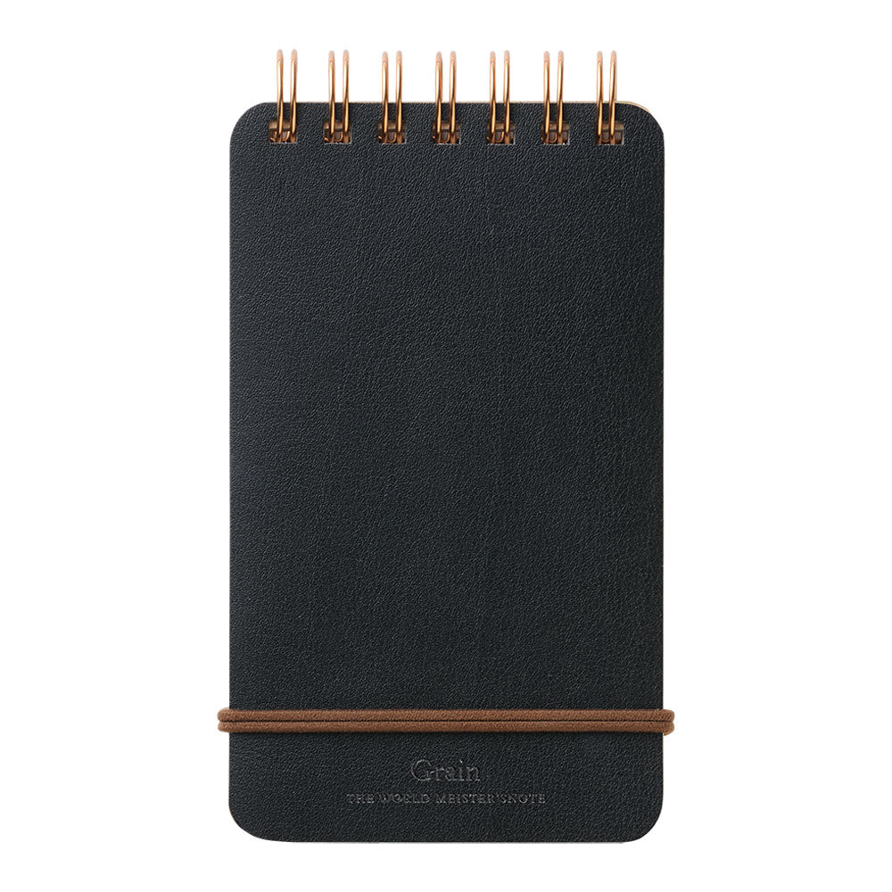 Midori Grain WM Ring Memo Pad - Black