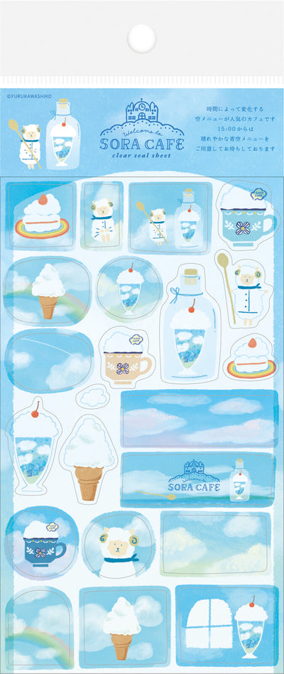 Clear Seal Sticker Sheet - SORA Cafe Daylight