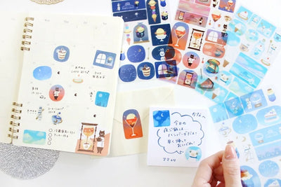 Clear Seal Sticker Sheet - SORA Cafe Midnight