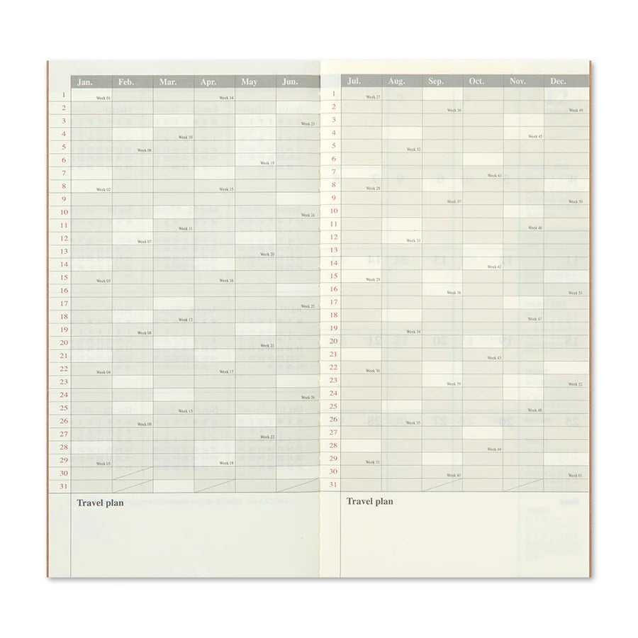 TN Traveler's Notebook - 2024 Monthly Refill (Regular Size)