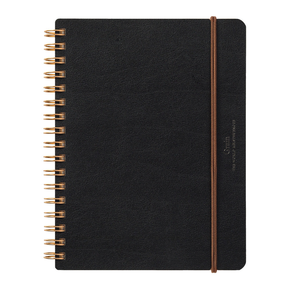 Midori Grain WM Ring B6 Notebook - Black