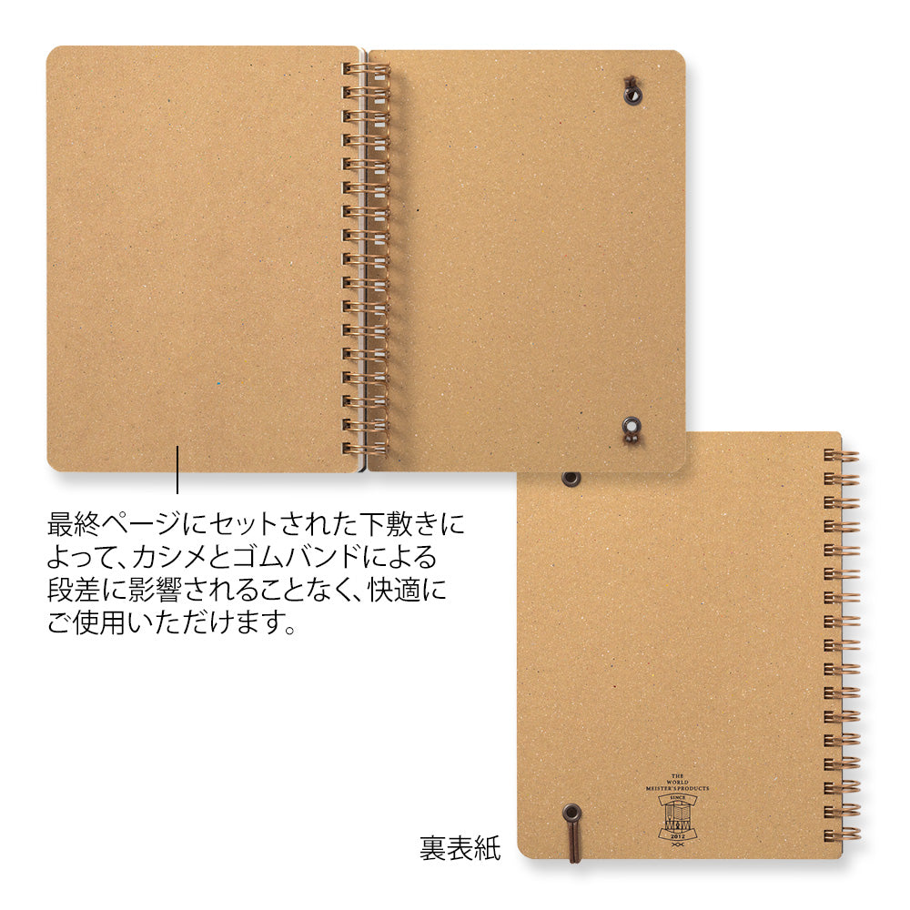 Midori Grain WM Ring B6 Notebook - Black