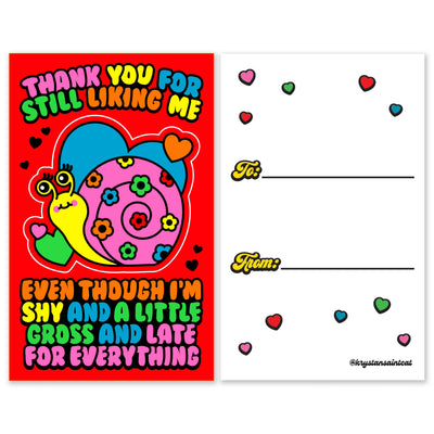 Snail Valentine's Day Vinyl Sticker Card