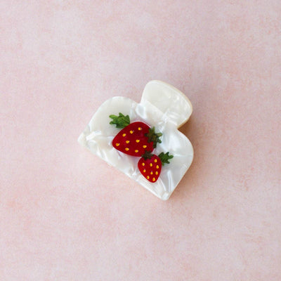 Eco Strawberry Farm Handmade Hair Claw Clip: Vintage Strawberry