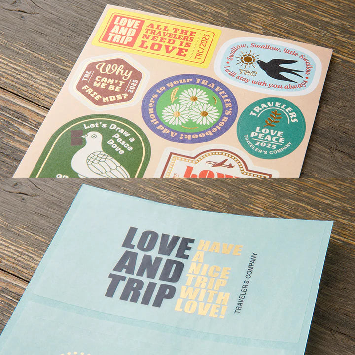 TN Traveler's Notebook - 2025 "Love and Trip" 6 Sheet Sticker Set