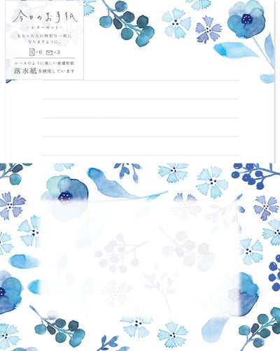 Letter Writing Set - Blue Floral