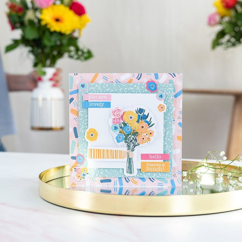 Card Making Kit, Rainbow Blooms - Decoupage Die Cut
