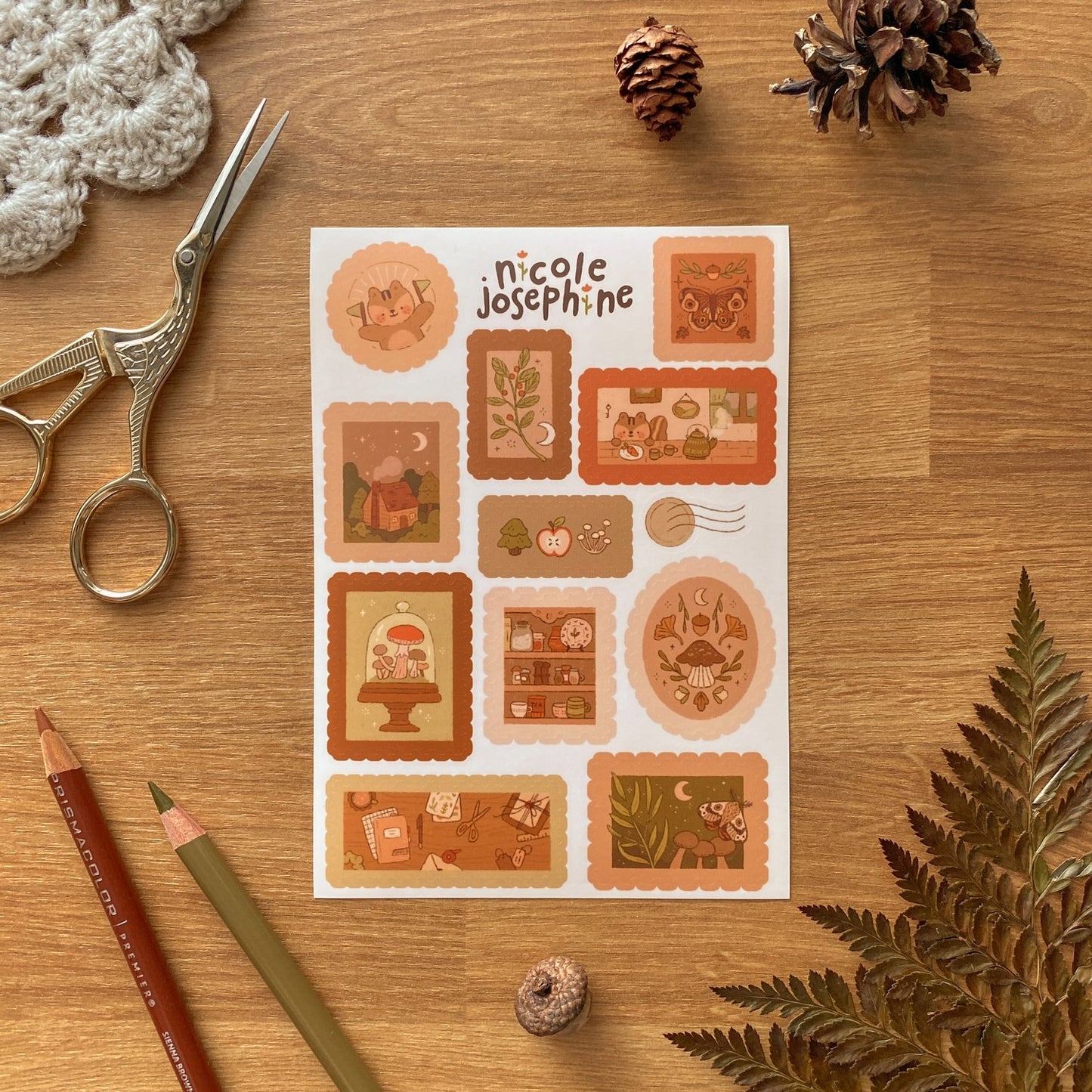 Postage Stamp Sticker Sheet