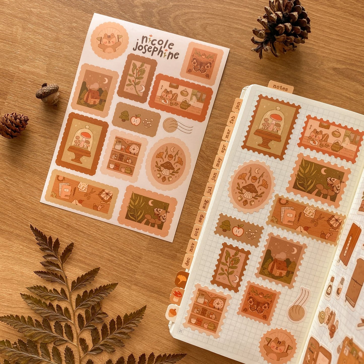 Postage Stamp Sticker Sheet