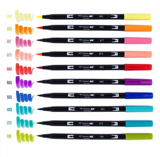 Tombow Dual Brush Pen Set - Retro (10pk)