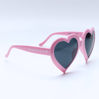 Heart Sunglasses: Baby Pink