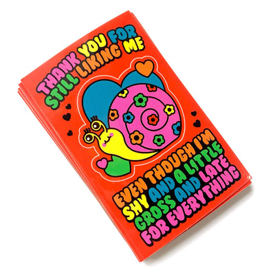 Snail Valentine's Day Vinyl Sticker Card