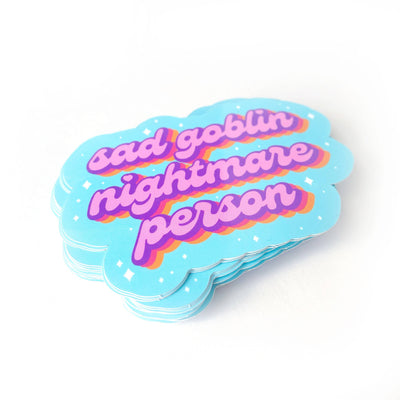 Sad Goblin Nightmare Person Vinyl Sticker