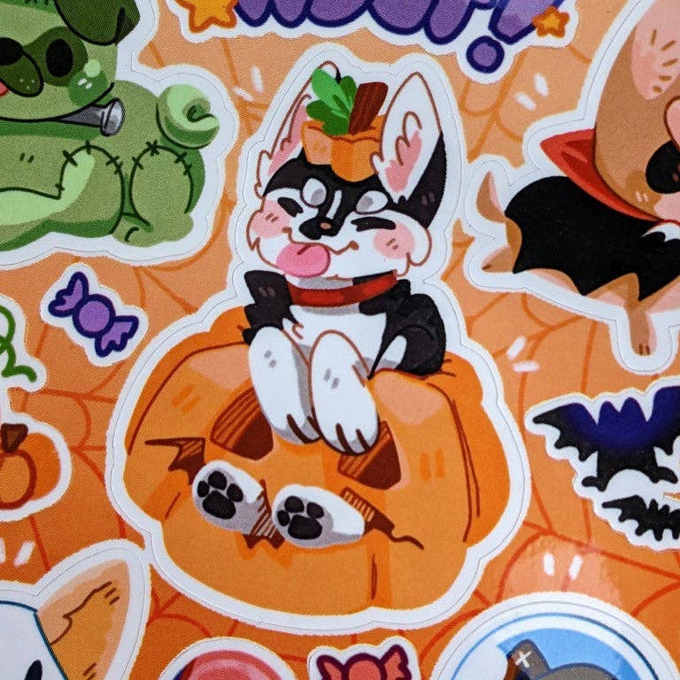 Halloween Puppies Sticker Sheet