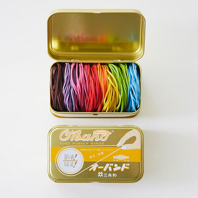 Kyowa Classic O'Band Rubber Bands - gold tin, 8-color mix, 30 grams