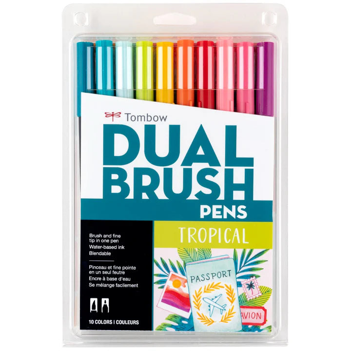 Tombow Dual Brush Pen Set - Tropical (10pk)