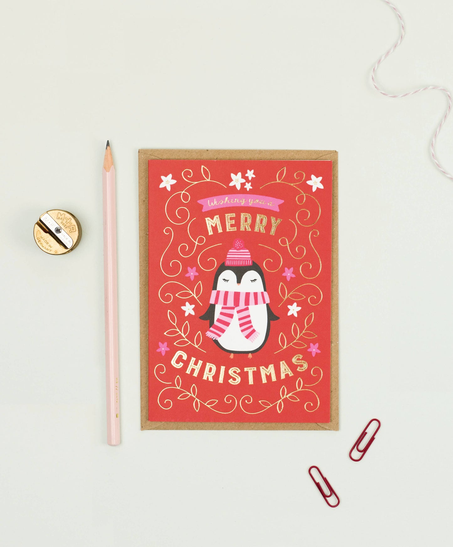 Penguin Merry Christmas Card | Holiday Card | Seasonal Card