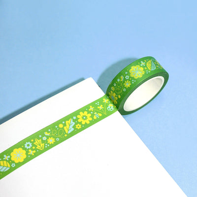 Flower Garden (Green) Cute Floral Stationery Washi Tape