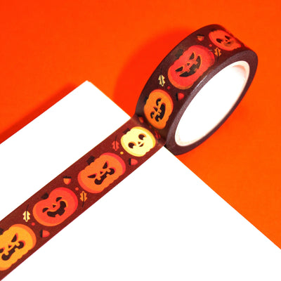 Spunky Pumpkins Cute Halloween Jack-o'-Lantern Washi Tape